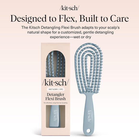 Kitsch Detangler Brush – Flexible Curly Hair Brush for Women, Haze Blue - Picture 2 of 9